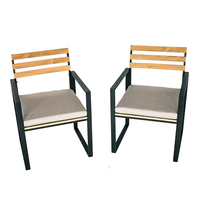 Faux Wood and Extrusion Aluminium Pair of Chairs