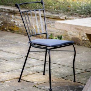 Penarth Outdoor Metal Dining Chair In Charcoal