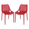 Aultas Outdoor Red Stacking Dining Chairs In Pair