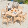 Robalt 1500mm Dining Table With 6 Stacking Chairs In Natural