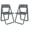 Durham Dark Grey Polypropylene Dining Chairs In Pair