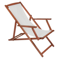 FSC® Certified Eucalyptus Wooden Deck Chair Cream