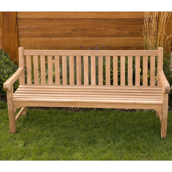 Quin Teak Wooden Garden 4 Seater Bench Teak