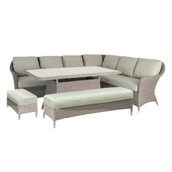 Haverhill Rattan Garden Dining Set In Grey Dusk