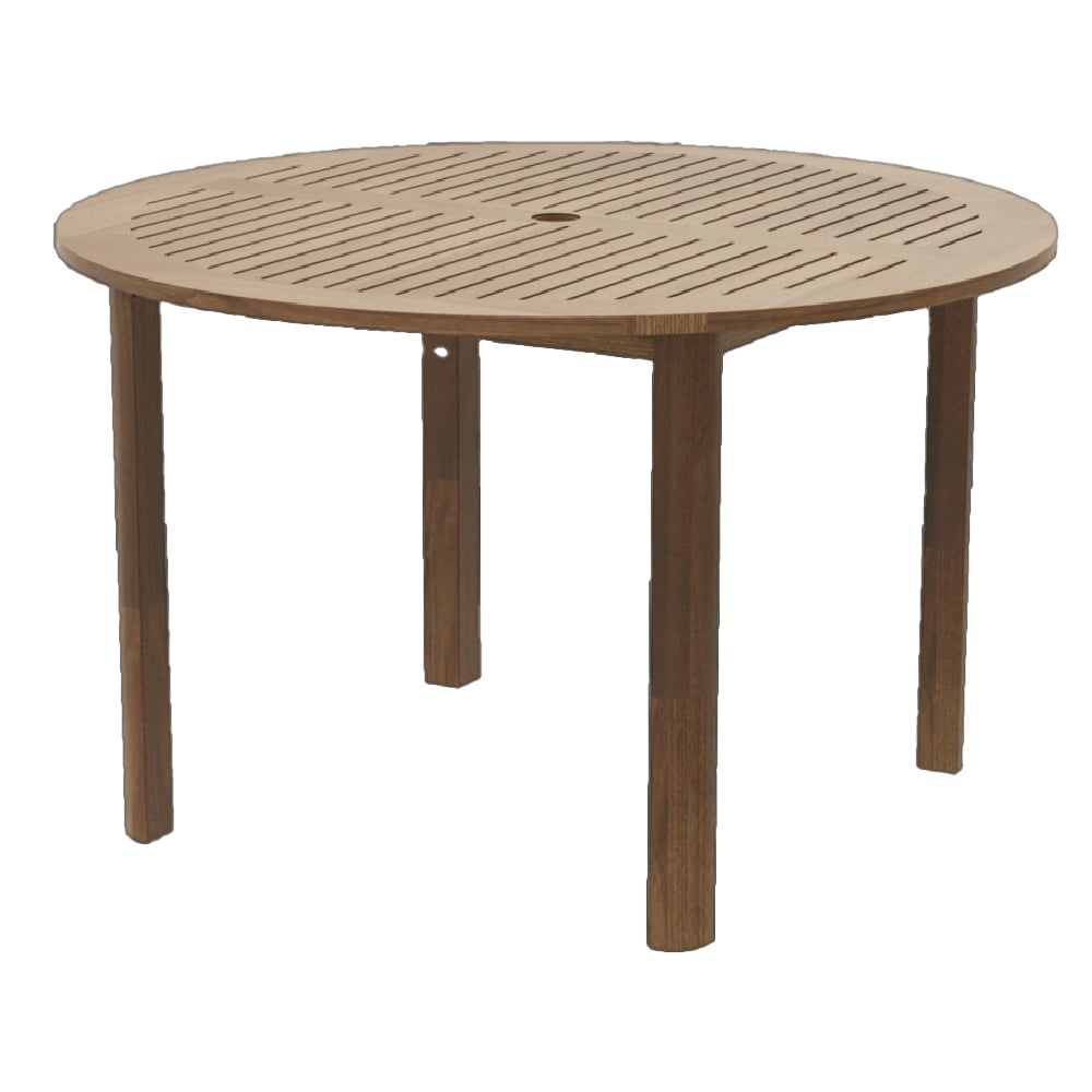Bolivia Wooden Garden Round Dining Table In Rich Brown