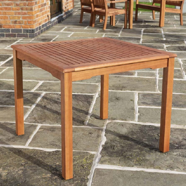 Walsall Wooden Garden Square Dining Table In Honey Brown