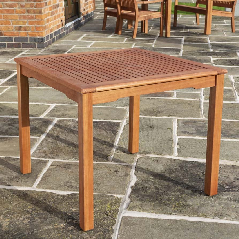 Walsall Wooden Garden Square Dining Table In Honey Brown