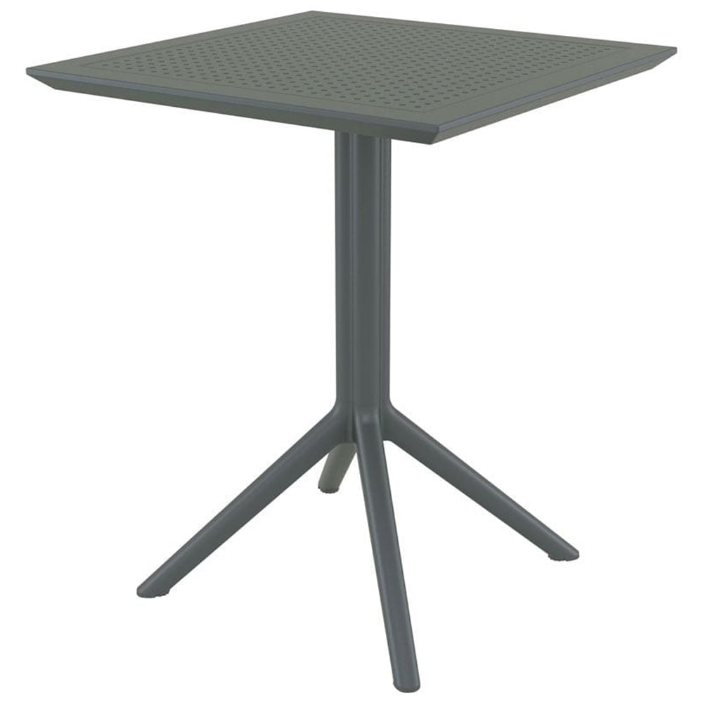 Fornebu Wooden Outdoor Dining Table In Dark Grey
