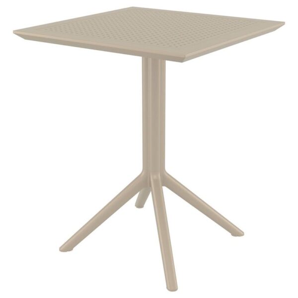 Fornebu Wooden Outdoor Dining Table In Taupe