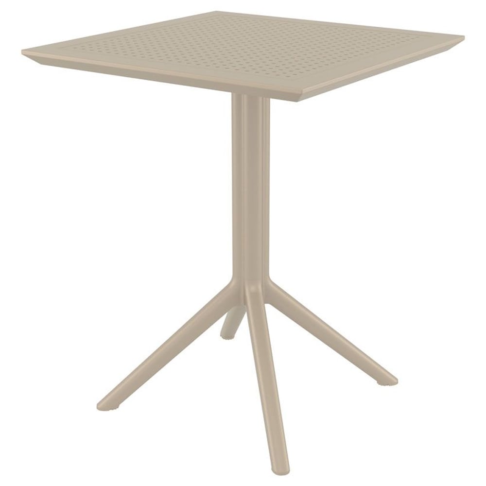 Fornebu Wooden Outdoor Dining Table In Taupe