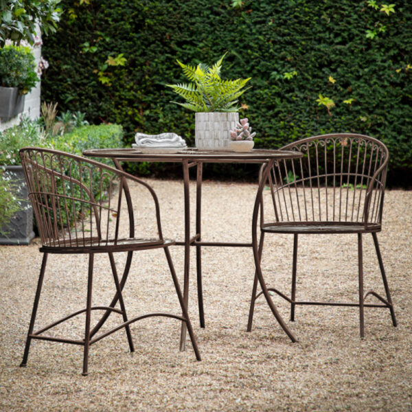 Silverton Metal 2 Seater Bistro Set In Noir