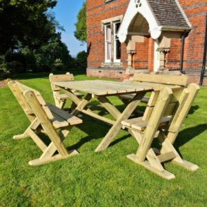 Amersham Wooden Garden 6 Seater Dining Set In Natural