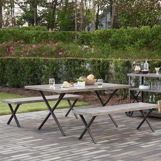 Cocoas Outdoor Aluminium 3 Piece Dining Set In Dark Brown