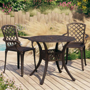 Denver Cast Aluminium 3 Piece Bistro Set In Bronze
