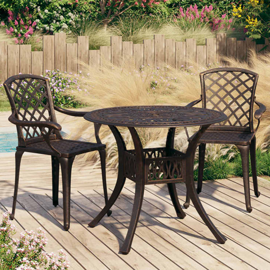 Denver Cast Aluminium 3 Piece Bistro Set In Bronze