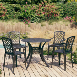 Denver Cast Aluminium 5 Piece Bistro Set In Black