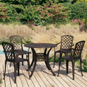 Denver Cast Aluminium 5 Piece Bistro Set In Bronze