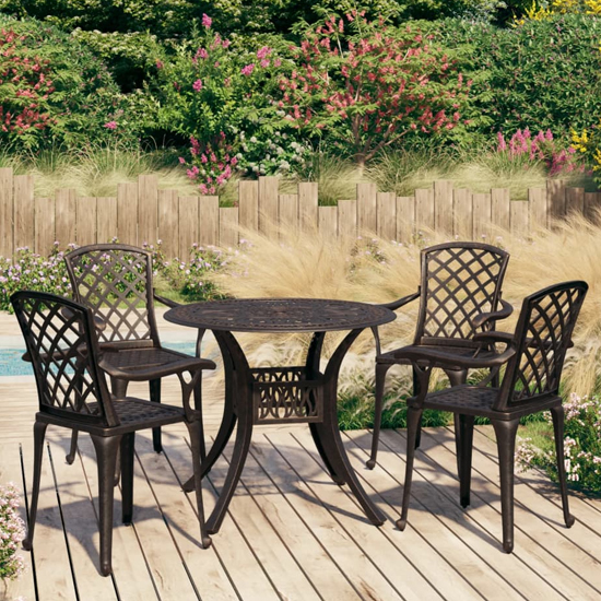 Denver Cast Aluminium 5 Piece Bistro Set In Bronze