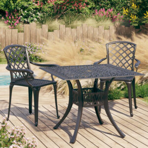 Dillon Cast Aluminium 3 Piece Bistro Set In Black