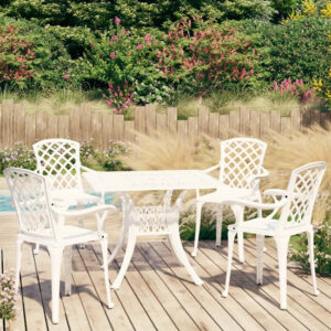 Dillon Cast Aluminium 5 Piece Bistro Set In White