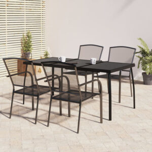 Vino Medium Steel 5 Piece Garden Dining Set In Anthracite