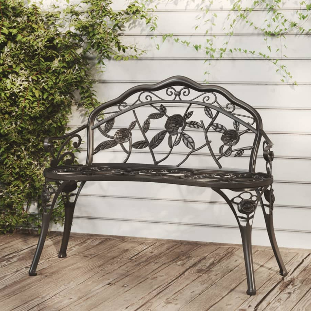 Zavino Outdoor Aluminium Seating Bench in Black