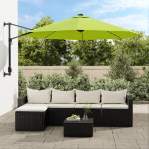Fredrica Wall-Mounted Fabric Parasol In Apple Green