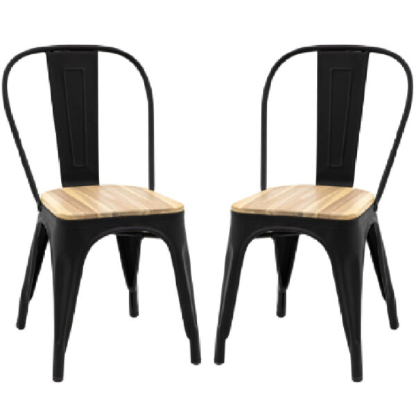 Paralia Outdoor Natural Wooden Dining Chairs In Pair