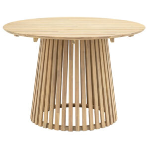 Rifle Outdoor Wooden Round Dining Table In Natural